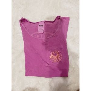 Neon pink muscle tee top